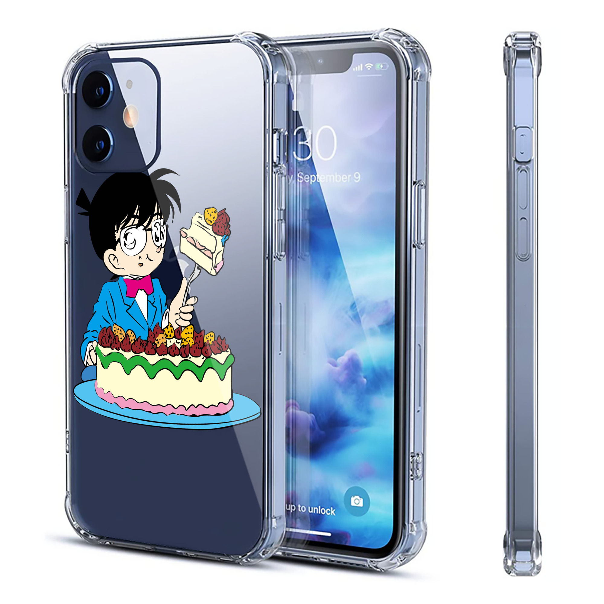 （画像用） 名探偵コナン 江戸川 コナン Detective Conan Conan Edogawa 【iPhone 12シリーズ対応】透明スマホケース（クリアソフトケース）